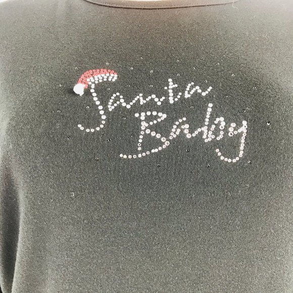 M & C Sportswear Top Size 3XL Black Santa Baby - Picture 8 of 8